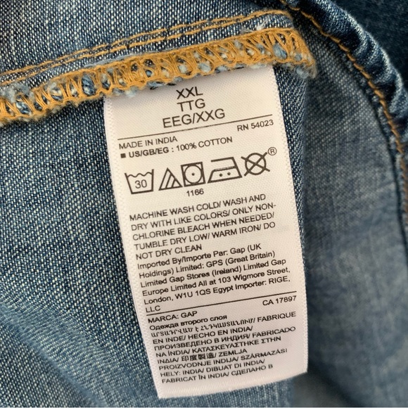 GAP Chambray Denim Snap Button Long Sleeve Dress - Picture 4 of 7